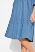Tiered 3/4 Sleeve Chambray Dress