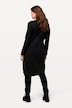 Mini-jurk, asymmetrische rok, V-hals, lange mouwen