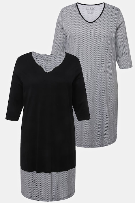 Grey Floral Lace Inset Solid Top Cotton Blend Knit Pajama Set