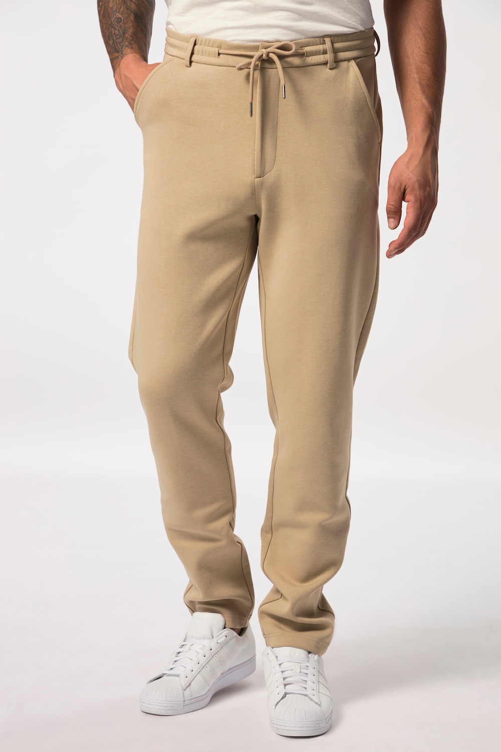 Große Größen Jersey-Hose, Herren, beige, Größe: 8XL, Baumwolle/Polyester, JP1880