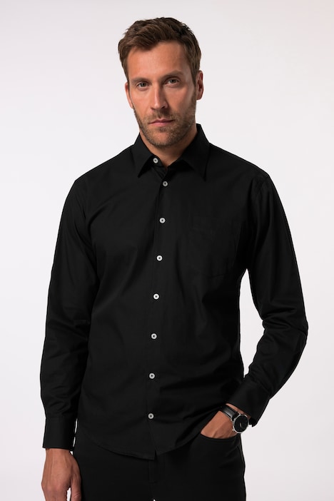 Camicia dalla vestibilità moderna con maniche lunghe e colletto ad apertura inglese, disponibile fino alla tg. 8XL e in versione tall