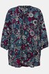 Tunika, Blumen, Biesen, A-Linie, V-Ausschnitt, 3/4-Arm