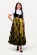 Dirndl, firkantet utringning, fløyelstopp, jacquard-skjørt, uten ermer