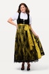 Dirndl, firkantet utringning, fløyelstopp, jacquard-skjørt, uten ermer