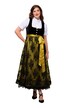 Dirndl, hranatý výstřih, sametový top, žakárová sukně, bez rukávů
