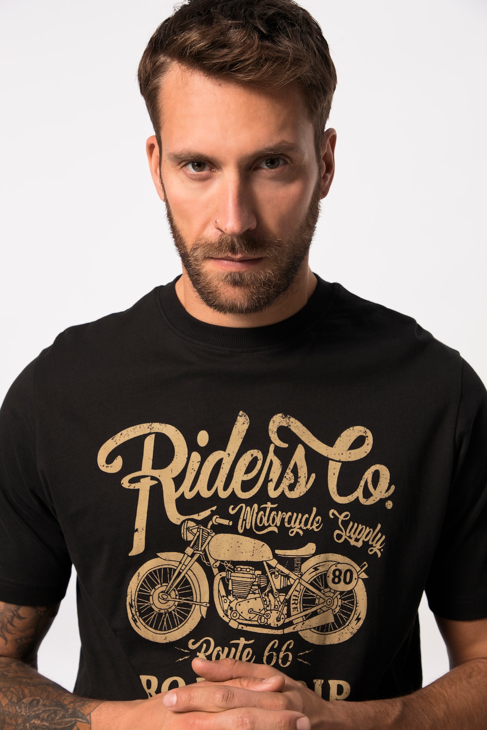 Stora storlekar T-shirt med kort ärm, Her, svart, storlek: 5XL, Bomull, JP1880