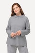 Sweatshirt, strepenstructuur, opstaande kraag, lange mouwen