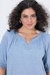 Bluse, Jeansoptik, Tunika-Ausschnitt, Halbarm