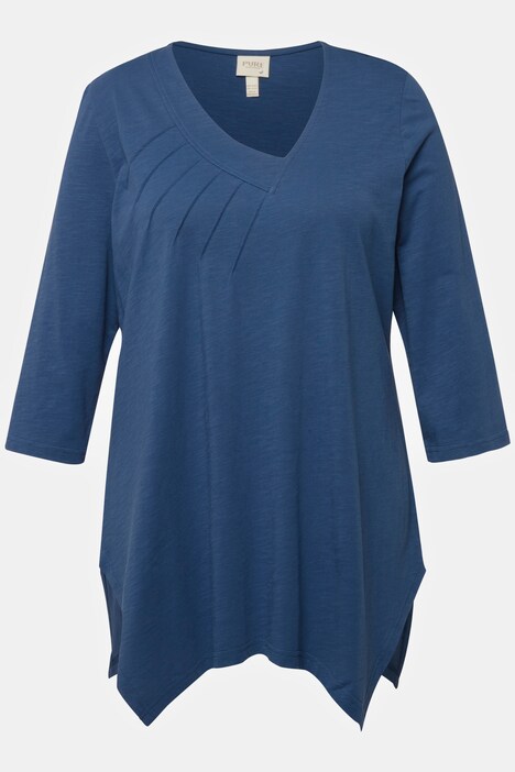 Eco Cotton Asymmetric 3/4 Sleeve Tee | Knit Tunics | Knit Tops & Tees