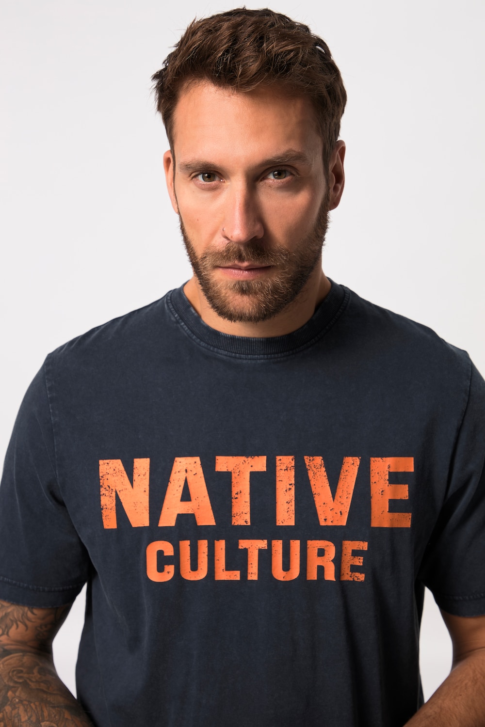Stora storlekar T-shirt med kort ärm, Her, blå, storlek: XXL, Bomull, JP1880