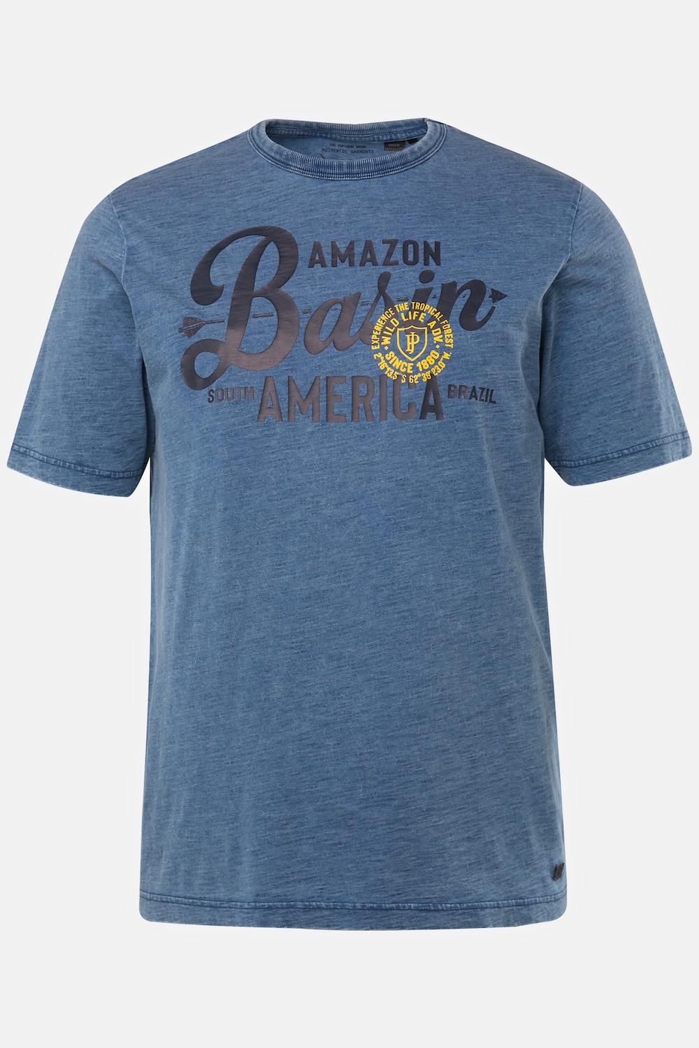 T-Shirt, Halbarm, Flammjersey, Indigo-Färbung, bis 8 XL