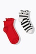 Socken, 2er-Pack, Kurzschaft, Rüschenkante