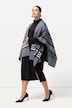Strikket poncho med XL-tern, oversized og halvlange ærmer