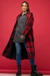 Oversized Plaid Lapel Collar Coat
