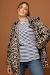 Jacke, oversized, Leo, Kapuze, Langarm