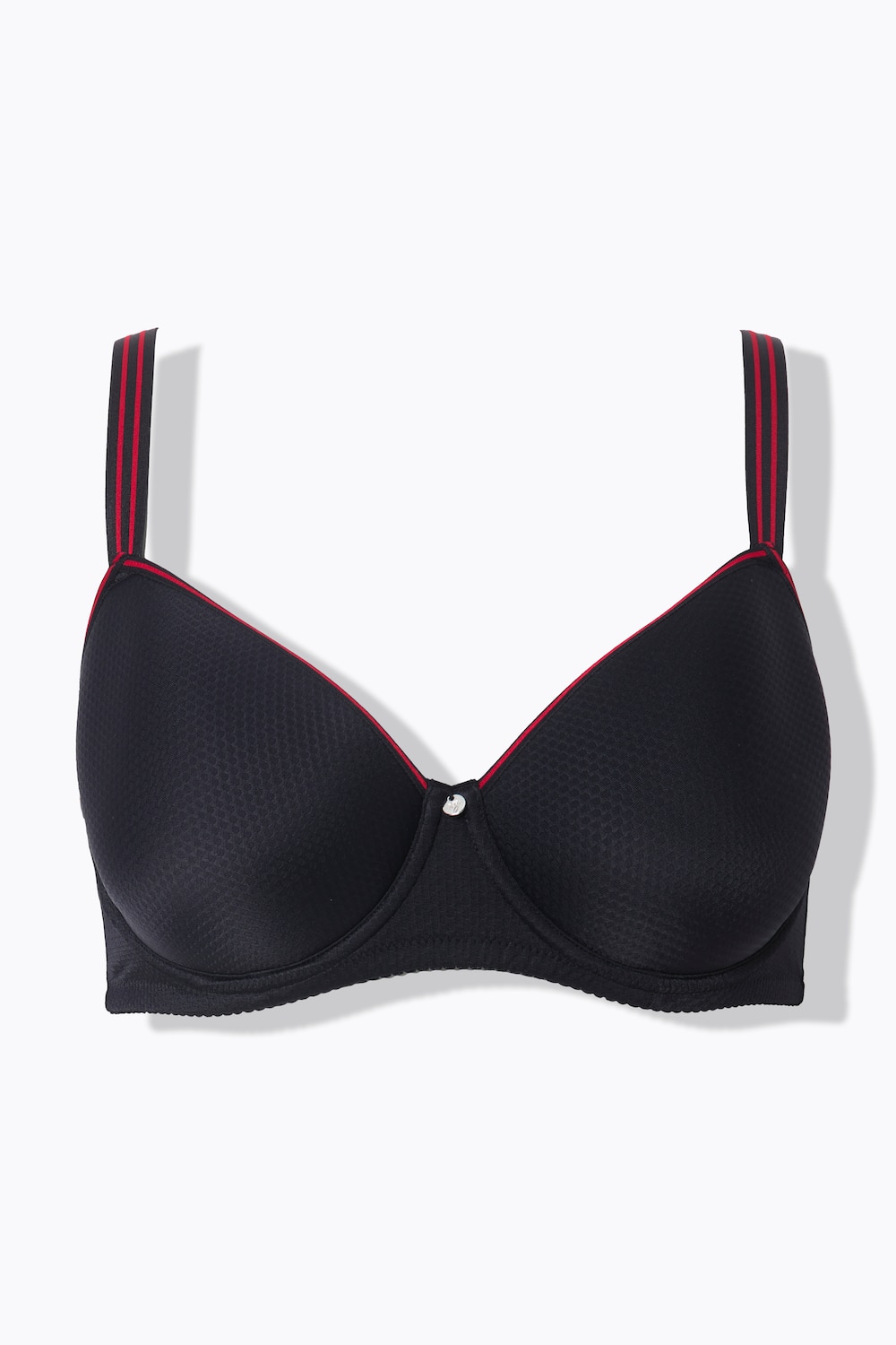 Stora storlekar Bygel-BH med jacquardmönster och spacerkupor, Dam, svart, storlek: 85C, Syntetfibrer/Elastan, Ulla Popken