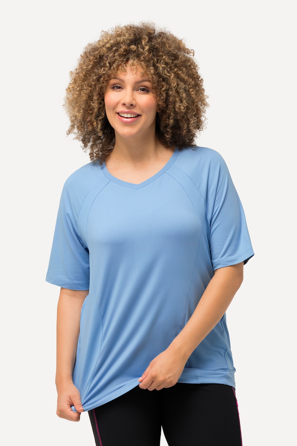 Grote Maten Functioneel shirt, Dames, blauw, Maat: 50/52, Ulla Popken