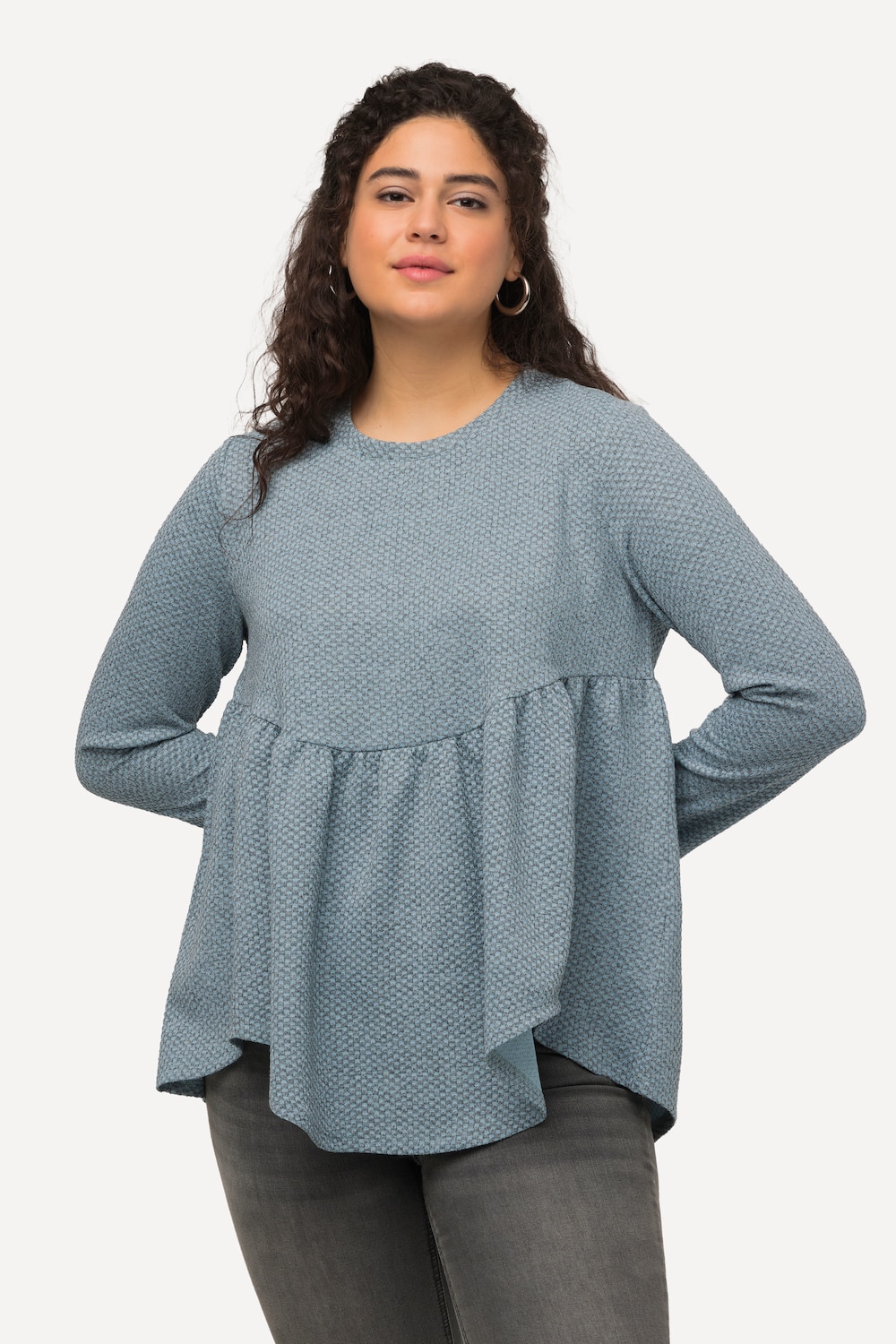 Grote Maten Sweatshirt, Dames, turquoise, Maat: 42/44, Polyester, Ulla Popken