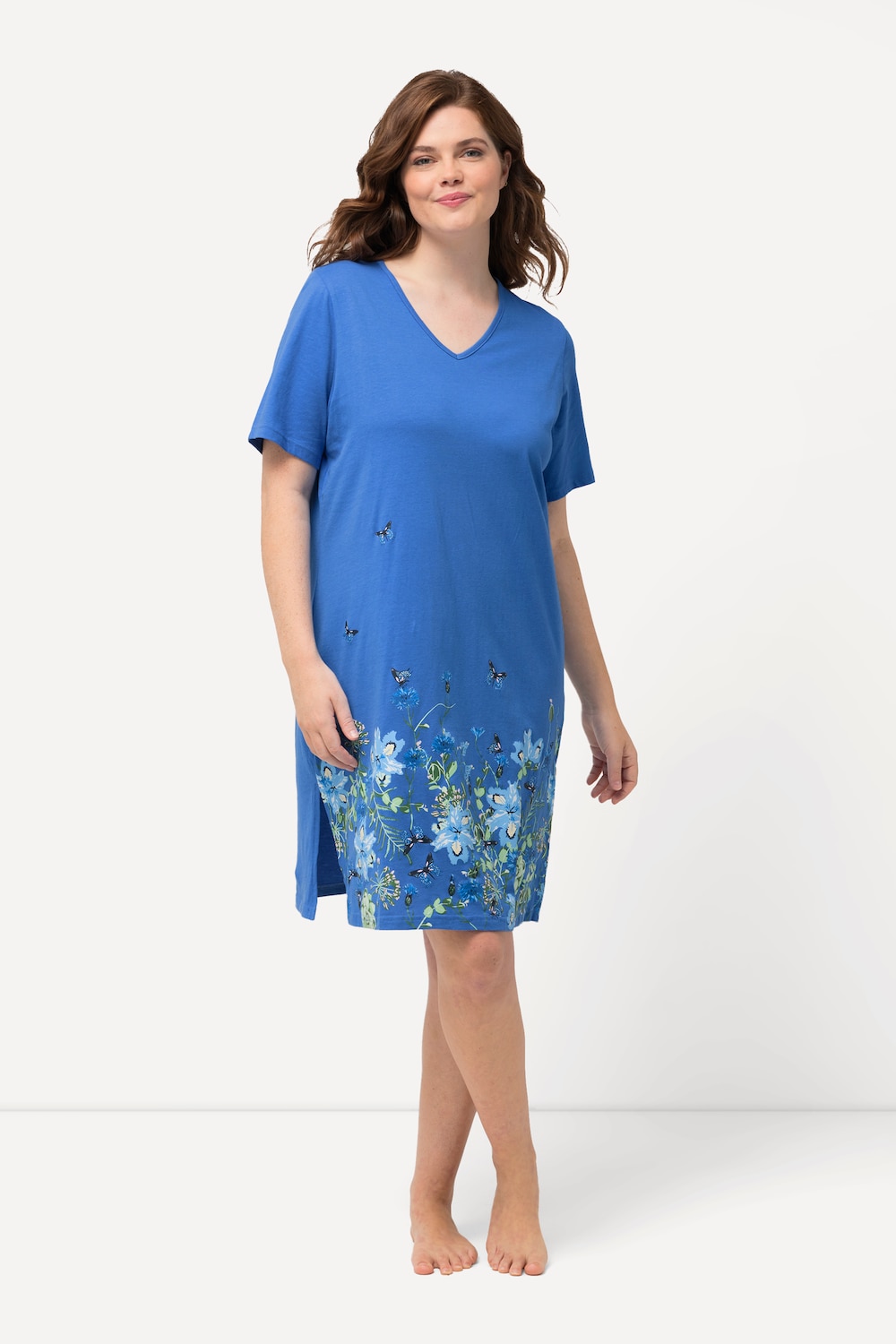 grandes tailles chemises de nuit, femmes, bleu, taille: 56/58, coton, ulla popken