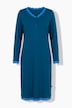 Chemise de nuit avec dentelle, décolleté en V, manches longues