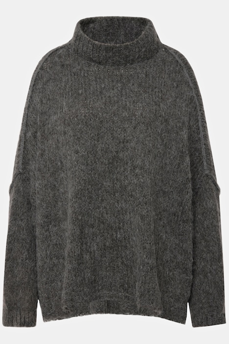 Distressed Long Sleeve Turtleneck Sweater