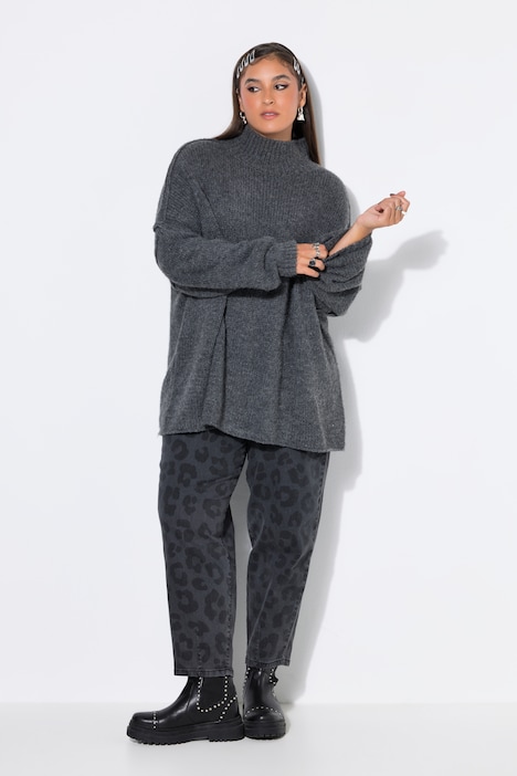 Pullover, oversized, extra softer Strick, Stehkragen, Langarm, Premium
