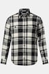 Karo-Flanellhemd, Langarm, Kentkragen. Modern Fit, Tall