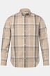 Camisa de cuadros JP AWARE, manga larga, cuello abotonado, algodón con certificación GOTS
