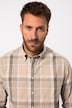 Camisa de cuadros JP AWARE, manga larga, cuello abotonado, algodón con certificación GOTS
