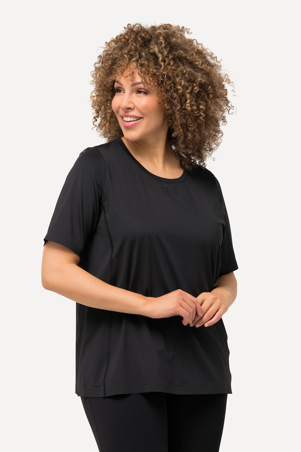 Große Größen T-Shirt, Damen, schwarz, Größe: 42/44, Polyester, Ulla Popken