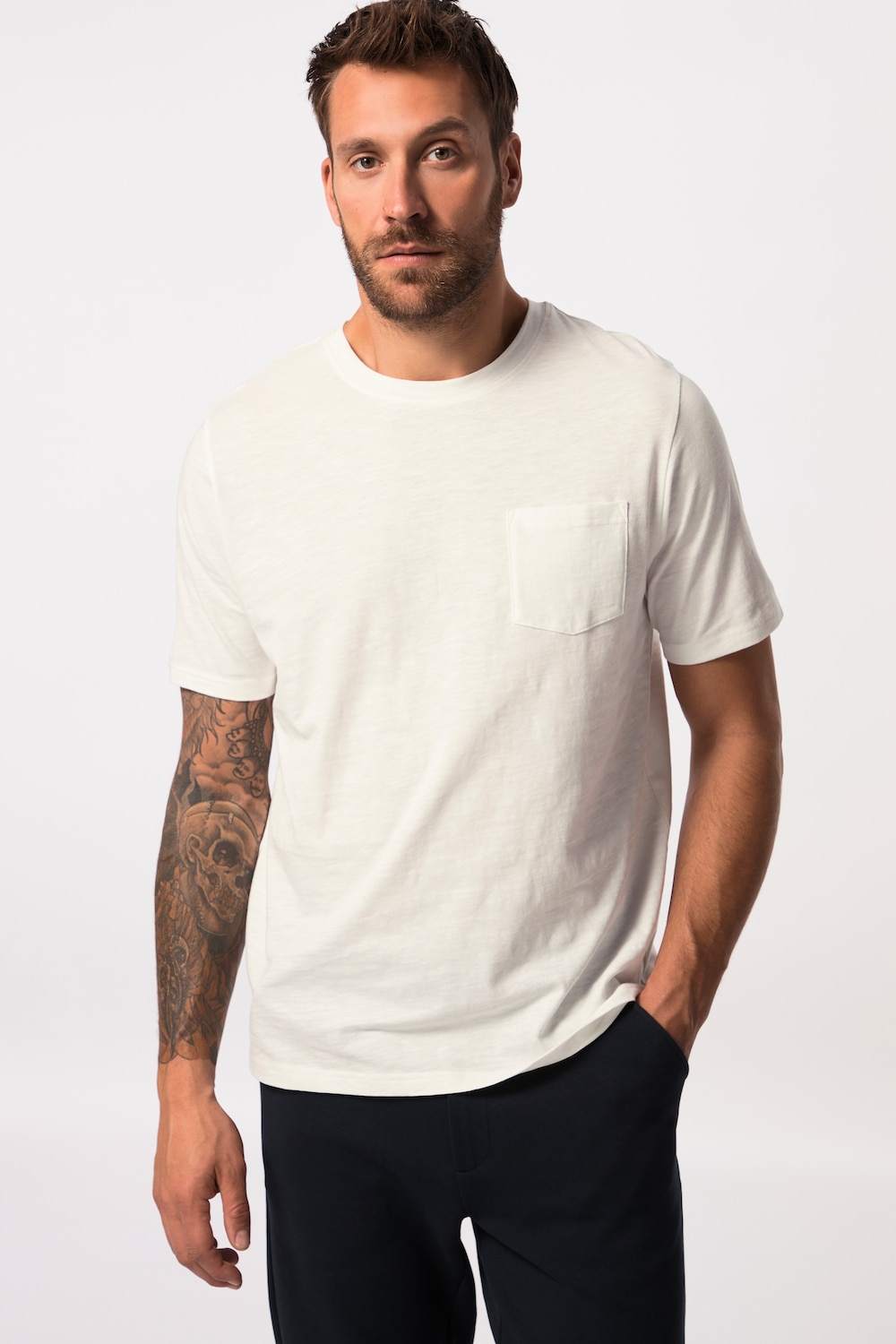 Große Größen T-Shirt, Herren, beige, Größe: XXL, Baumwolle, JP1880