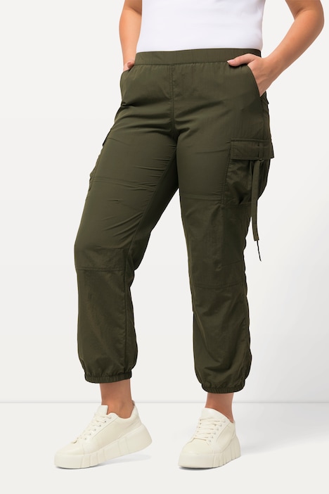 Pantalon cargo style militaire, avec taille élastique et cordon