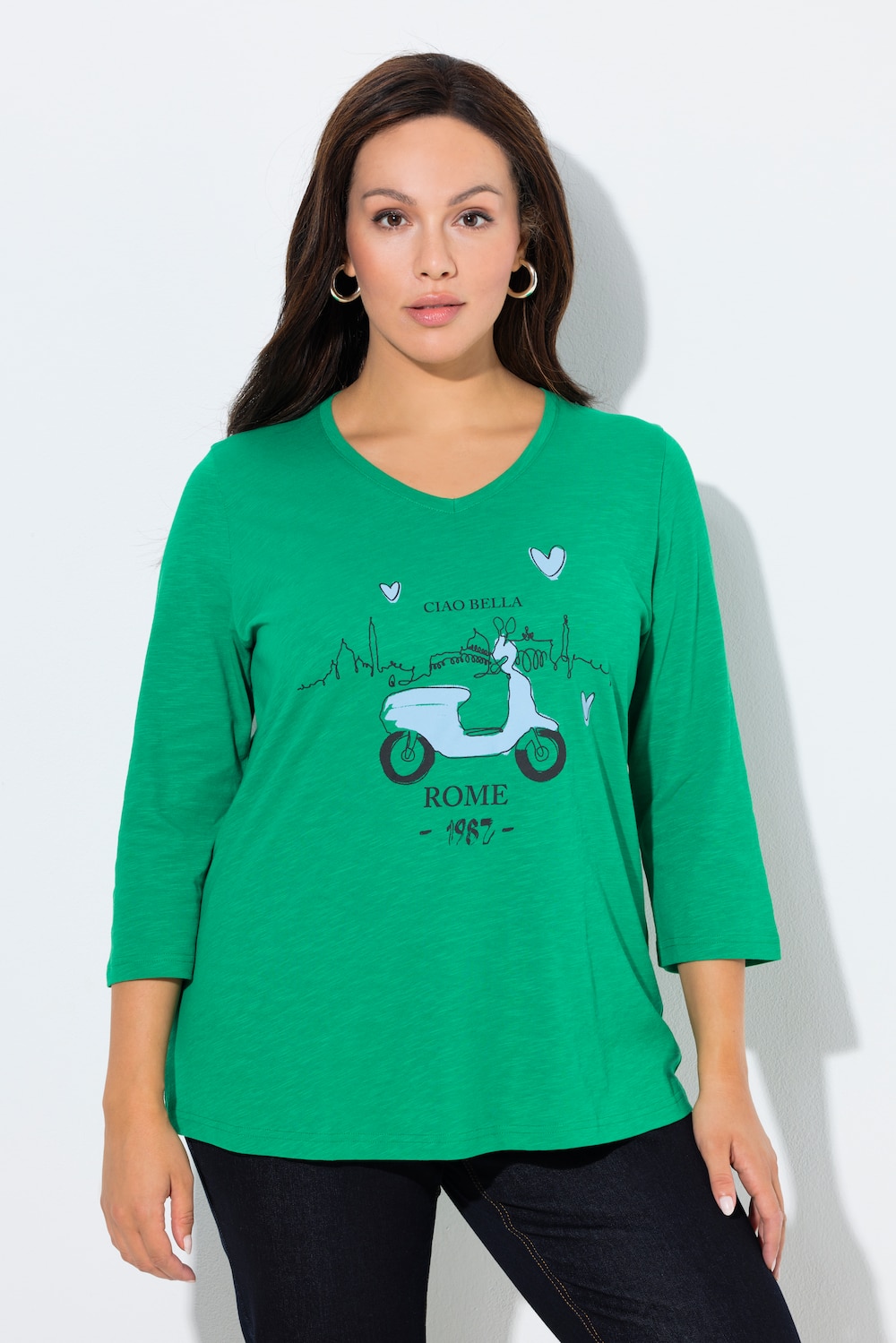 Große Größen Shirt, Damen, grün, Größe: 42/44, Baumwolle, Ulla Popken