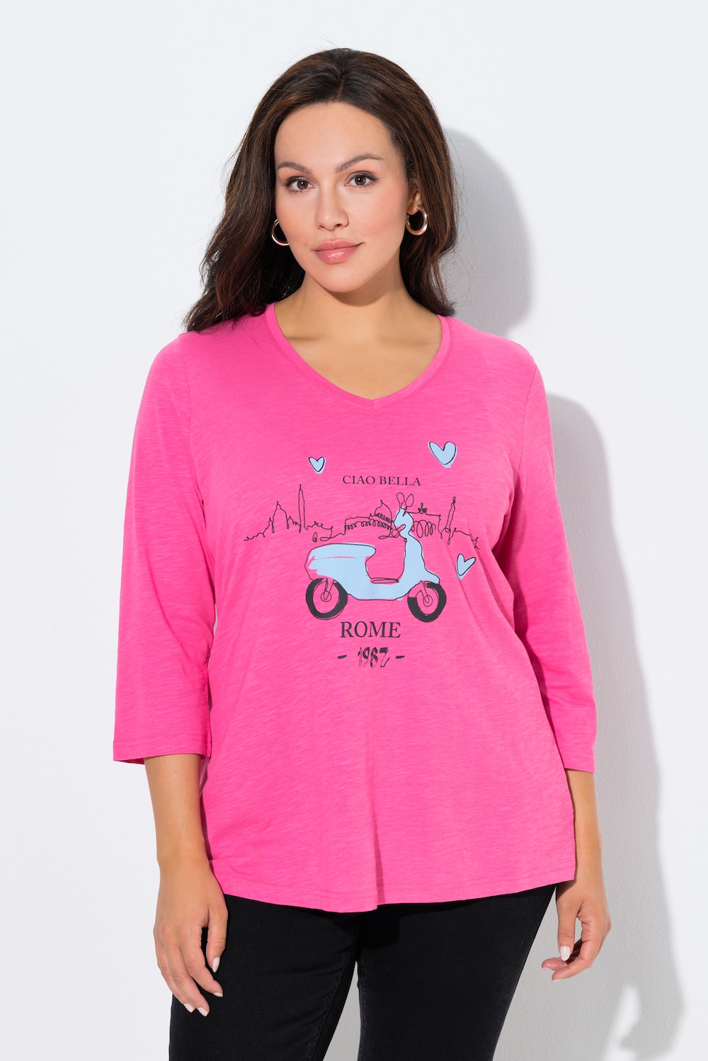 Große Größen Shirt, Damen, rosa, Größe: 42/44, Baumwolle, Ulla Popken