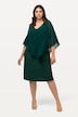 Kleid, doppellagig, Chiffon-Cape, V-Ausschnitt, 3/4-Arm