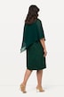 Kleid, doppellagig, Chiffon-Cape, V-Ausschnitt, 3/4-Arm