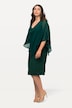 Kleid, doppellagig, Chiffon-Cape, V-Ausschnitt, 3/4-Arm