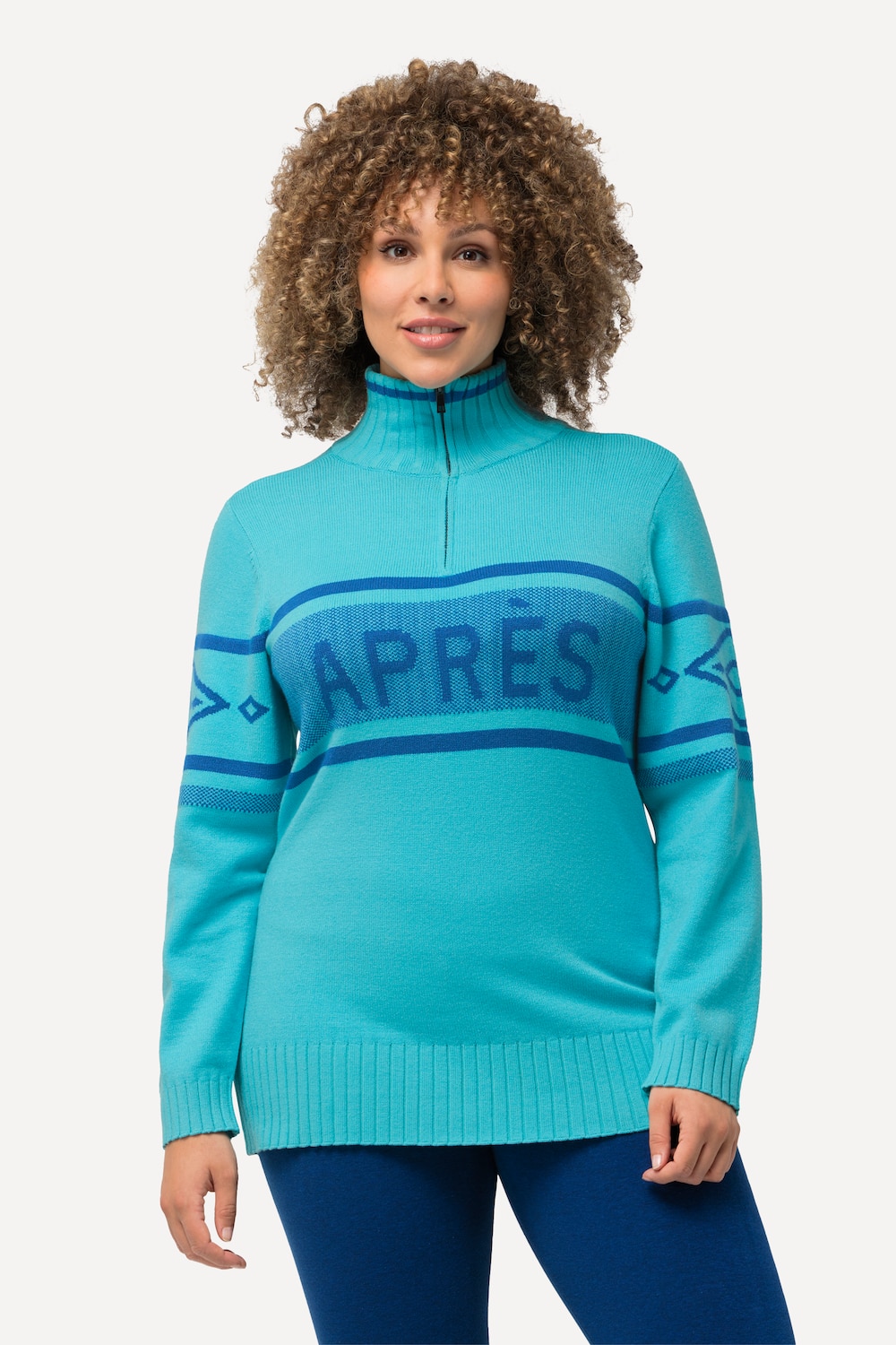 Große Größen Troyer, Damen, türkis, Größe: 58/60, Viskose/Polyester/Synthetische Fasern, Ulla Popken