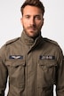 Feltjakke, bomuldsjakke, badges, Vintage-look, op til str. 8XL