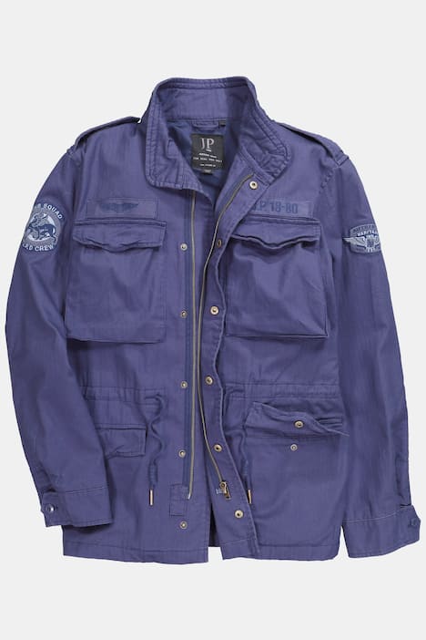 Veste de treillis en coton, écussons, style vintage - jusqu'au 8 XL