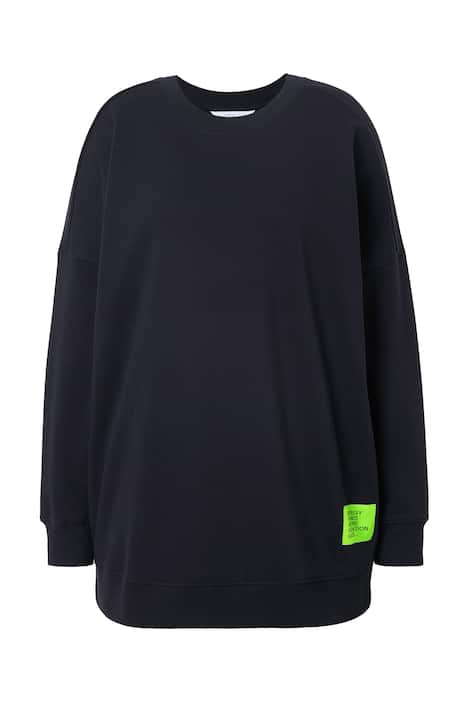 Mikina, oversize, nápis, kulatý výstřih, dlouhé rukávy