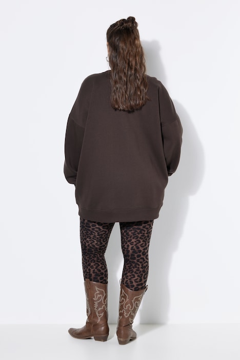 Mikina, oversize, nápis, kulatý výstřih, dlouhé rukávy