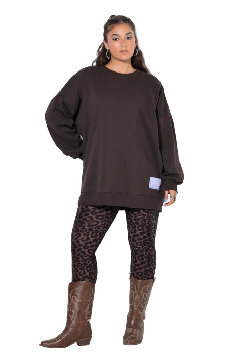Mikina, oversize, nápis, kulatý výstřih, dlouhé rukávy