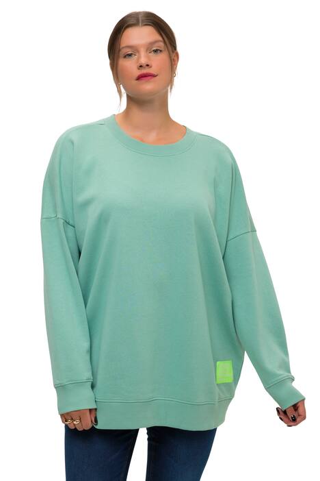 Mikina, oversize, nápis, kulatý výstřih, dlouhé rukávy