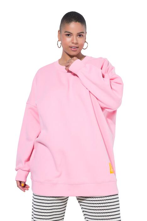 Mikina, oversize, nápis, kulatý výstřih, dlouhé rukávy