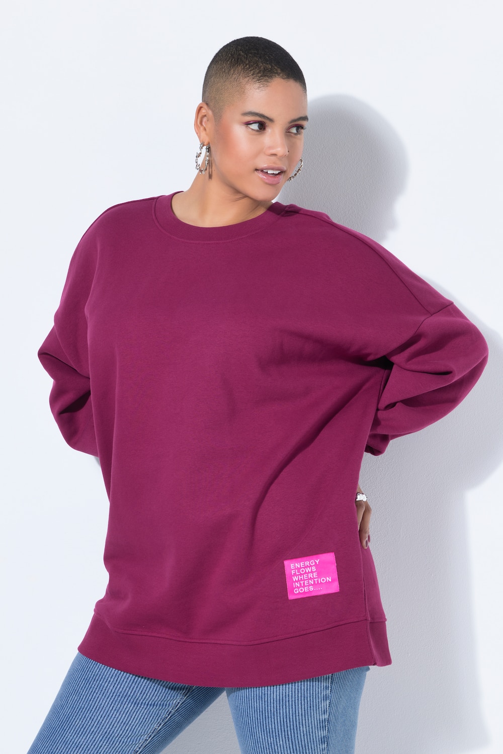 Thumbnail - Große Größen Sweatshirt, Damen, rot, Größe: 54/56, Baumwolle/Polyester, Studio Untold
