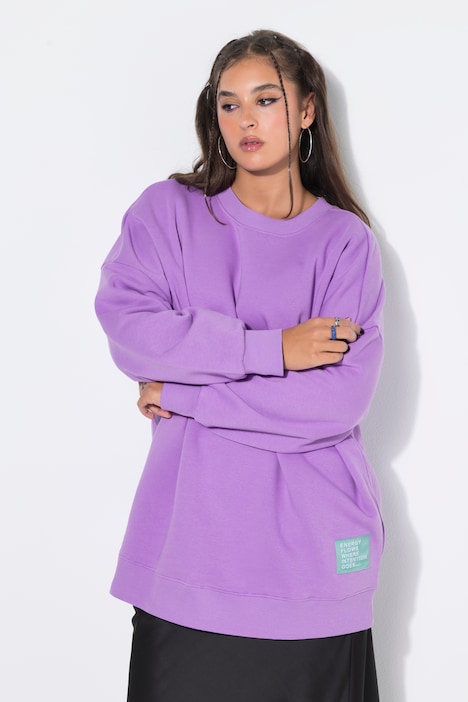 Mikina, oversize, nápis, kulatý výstřih, dlouhé rukávy