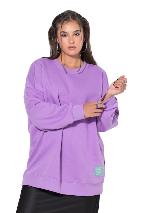 Mikina, oversize, nápis, kulatý výstřih, dlouhé rukávy