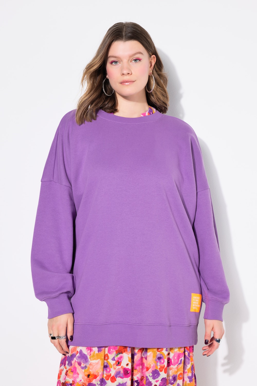 Sweatshirt, oversized, Statement Patch, Rundhals, Langarm