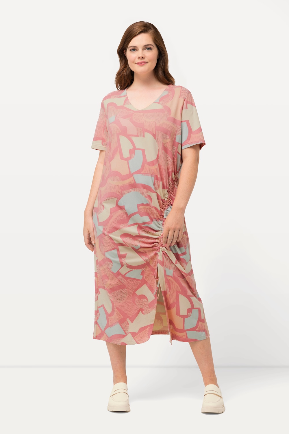 Große Größen Maxikleid, Damen, rosa, Größe: 50/52, Baumwolle, Ulla Popken